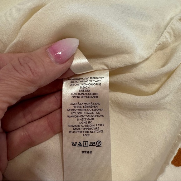 Free People Long Sleeve Mini Dress Polka Dot Button Front Cream Yellow S - Picture 10 of 14